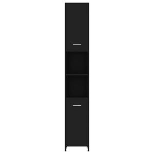 vidaXL Bathroom Cabinet Black 30x30x183.5 cm Engineered Wood