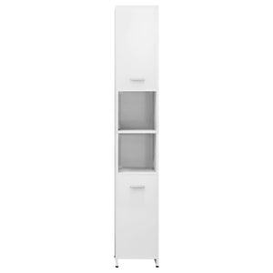 vidaXL Bathroom Cabinet High Gloss White 30x30x183.5 cm Engineered Wood