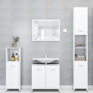 vidaXL Bathroom Cabinet High Gloss White 30x30x183.5 cm Engineered Wood