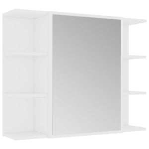 vidaXL Bathroom Mirror Cabinet White 80x20.5x64 cm Engineered Wood