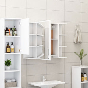 vidaXL Bathroom Mirror Cabinet White 80x20.5x64 cm Engineered Wood