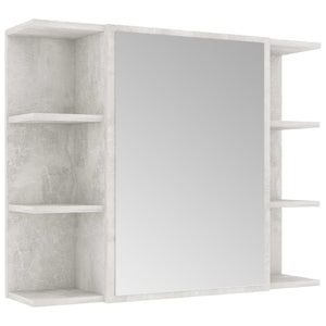 vidaXL Bathroom Mirror Cabinet Concrete Grey 80x20.5x64 cm Engineered Wood