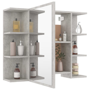 vidaXL Bathroom Mirror Cabinet Concrete Grey 80x20.5x64 cm Engineered Wood