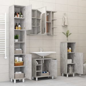 vidaXL Bathroom Mirror Cabinet Concrete Grey 80x20.5x64 cm Engineered Wood