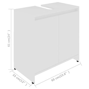 vidaXL Bathroom Cabinet White 60x33x61 cm Engineered Wood