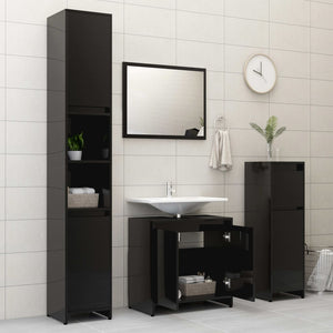 vidaXL Bathroom Cabinet Black 60x33x61 cm Engineered Wood