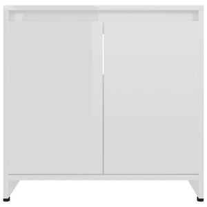 vidaXL Bathroom Cabinet High Gloss White 60x33x61 cm Engineered Wood