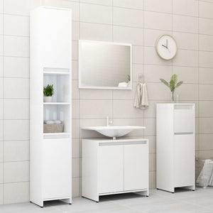 vidaXL Bathroom Cabinet High Gloss White 60x33x61 cm Engineered Wood