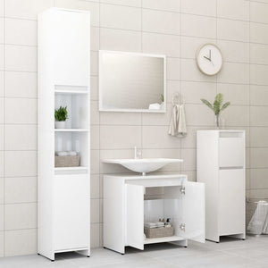 vidaXL Bathroom Cabinet High Gloss White 60x33x61 cm Engineered Wood