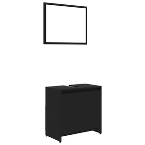 vidaXL Bathroom Furniture Set Black Engineered Wood