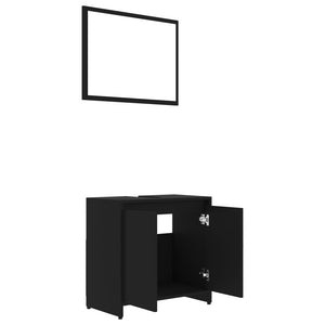 vidaXL Bathroom Furniture Set Black Engineered Wood