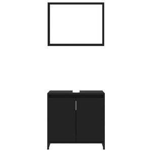 vidaXL Bathroom Furniture Set Black Engineered Wood