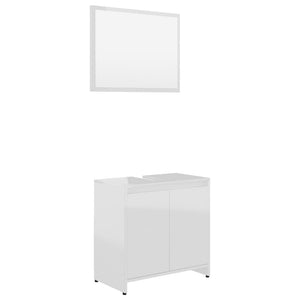 vidaXL Bathroom Furniture Set High Gloss White Engineered Wood