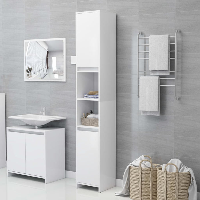 vidaXL Bathroom Cabinet White 30x30x183.5 cm Engineered Wood