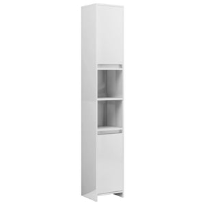 vidaXL Bathroom Cabinet High Gloss White 30x30x183.5 cm Engineered Wood