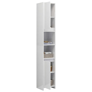 vidaXL Bathroom Cabinet High Gloss White 30x30x183.5 cm Engineered Wood