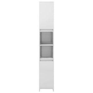 vidaXL Bathroom Cabinet High Gloss White 30x30x183.5 cm Engineered Wood