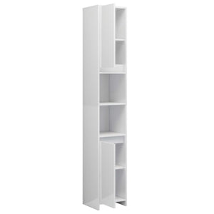 vidaXL Bathroom Cabinet High Gloss White 30x30x183.5 cm Engineered Wood