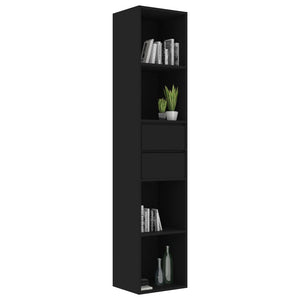 vidaXL Book Cabinet Black 36x30x171 cm Engineered Wood