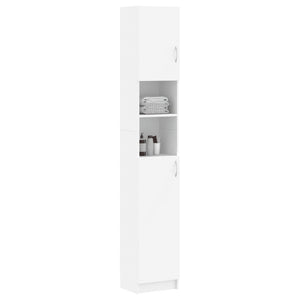 vidaXL Bathroom Cabinet White 32x25.5x190 cm Engineered Wood