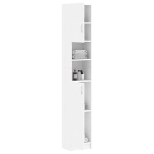 vidaXL Bathroom Cabinet White 32x25.5x190 cm Engineered Wood