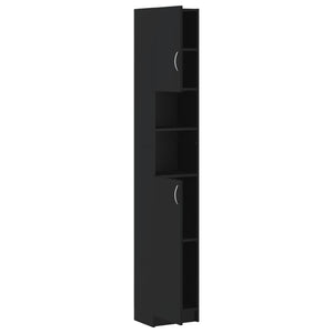 vidaXL Bathroom Cabinet Black 32x25.5x190 cm Engineered Wood