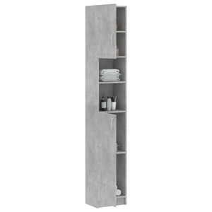 vidaXL Bathroom Cabinet Concrete Grey 32x25.5x190 cm Engineered Wood