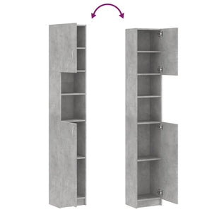 vidaXL Bathroom Cabinet Concrete Grey 32x25.5x190 cm Engineered Wood