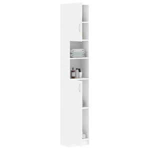 vidaXL Bathroom Cabinet High Gloss White 32x25.5x190 cm Engineered Wood