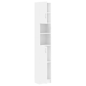 vidaXL Bathroom Cabinet High Gloss White 32x25.5x190 cm Engineered Wood