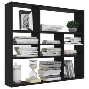 vidaXL Wall Shelf Black 90x16x78 cm Engineered Wood