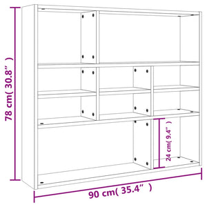 vidaXL Wall Shelf Concrete Grey 90x16x78 cm Engineered Wood