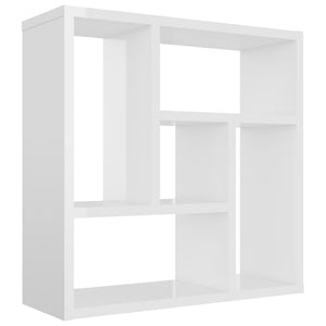 vidaXL Wall Shelf High Gloss White 45.1x16x45.1 cm Engineered Wood