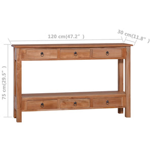 vidaXL Console Table 120x30x75 cm Solid Mahogany Wood