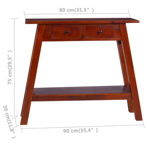 vidaXL Console Table Classical Brown 90x30x75cm Solid Mahogany Wood