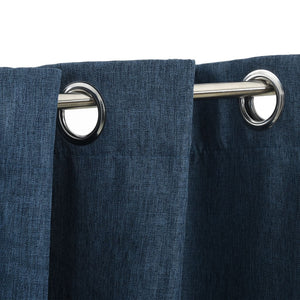 vidaXL Linen-Look Blackout Curtains with Grommets 2 pcs Blue 140x175cm