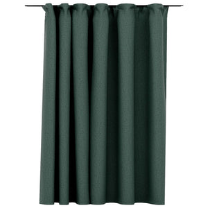 vidaXL Linen-Look Blackout Curtain with Hooks Green 290x245 cm