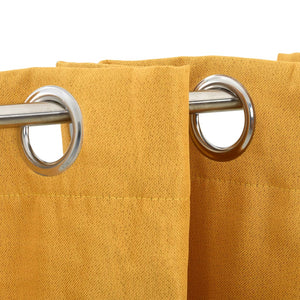 vidaXL Linen-Look Blackout Curtains with Grommets 2pcs Yellow 140x175cm