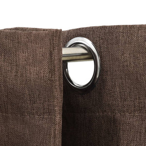 vidaXL Linen-Look Blackout Curtains with Grommets 2pcs Taupe 140x225cm