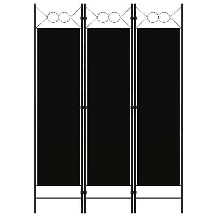 vidaXL 3-Panel Room Divider Black 120x180 cm