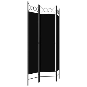 vidaXL 3-Panel Room Divider Black 120x180 cm