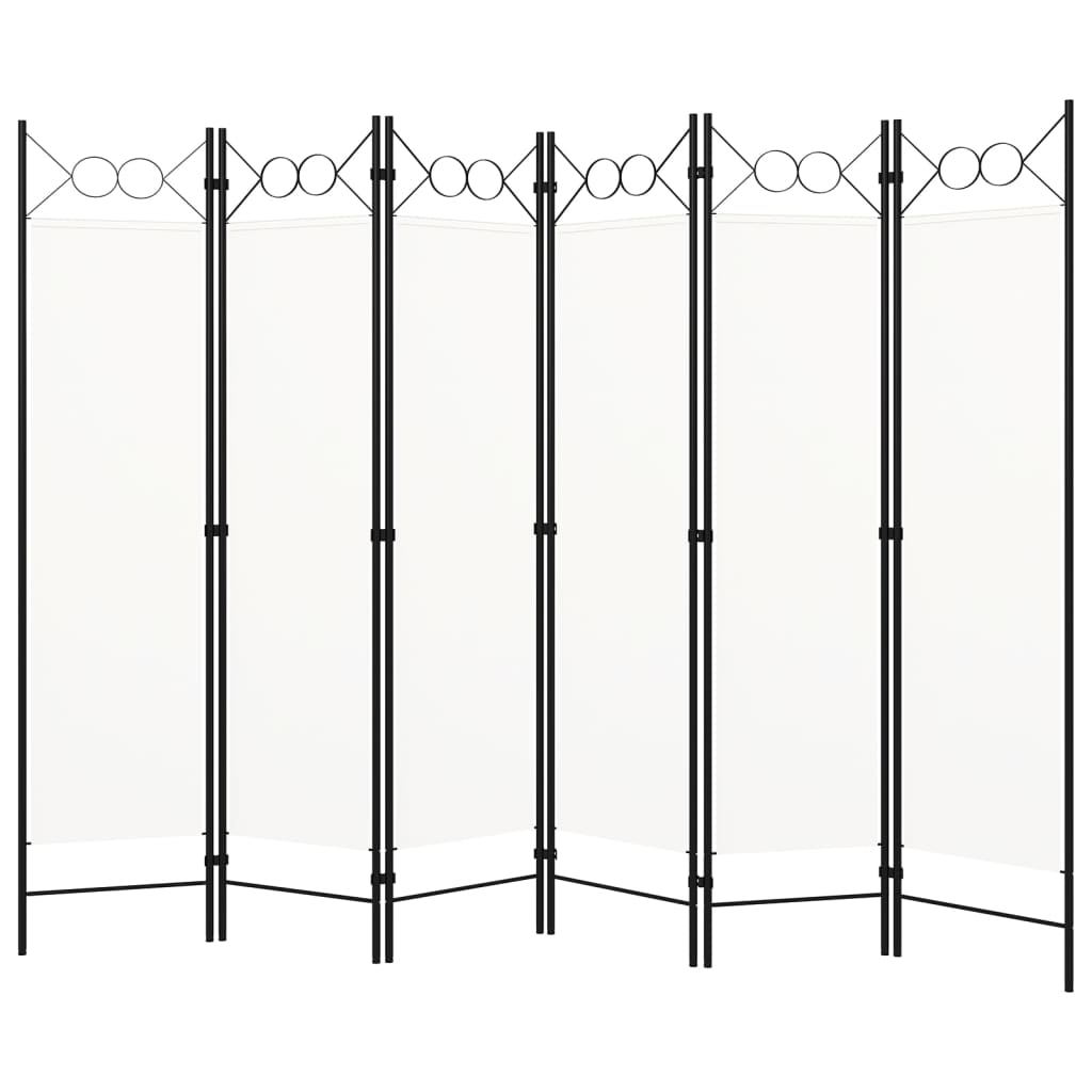 vidaXL 6-Panel Room Divider White 240x180 cm