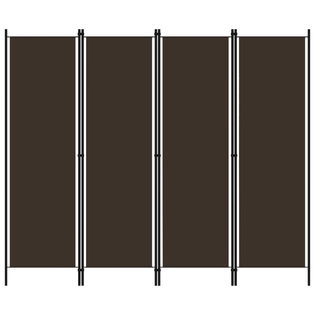 vidaXL 4-Panel Room Divider Brown 200x180 cm