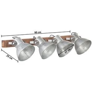 vidaXL Industrial Wall Lamp Silver 90x25 cm E27