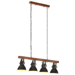 vidaXL Industrial Ceiling Lamp Black E27 Mango Wood