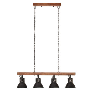 vidaXL Industrial Ceiling Lamp Black E27 Mango Wood