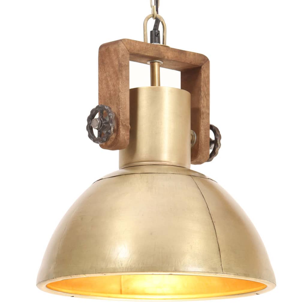 vidaXL Industrial Hanging Lamp 25 W Brass Round 30 cm E27