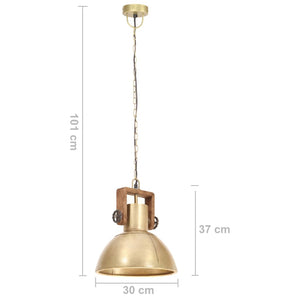 vidaXL Industrial Hanging Lamp 25 W Brass Round 30 cm E27