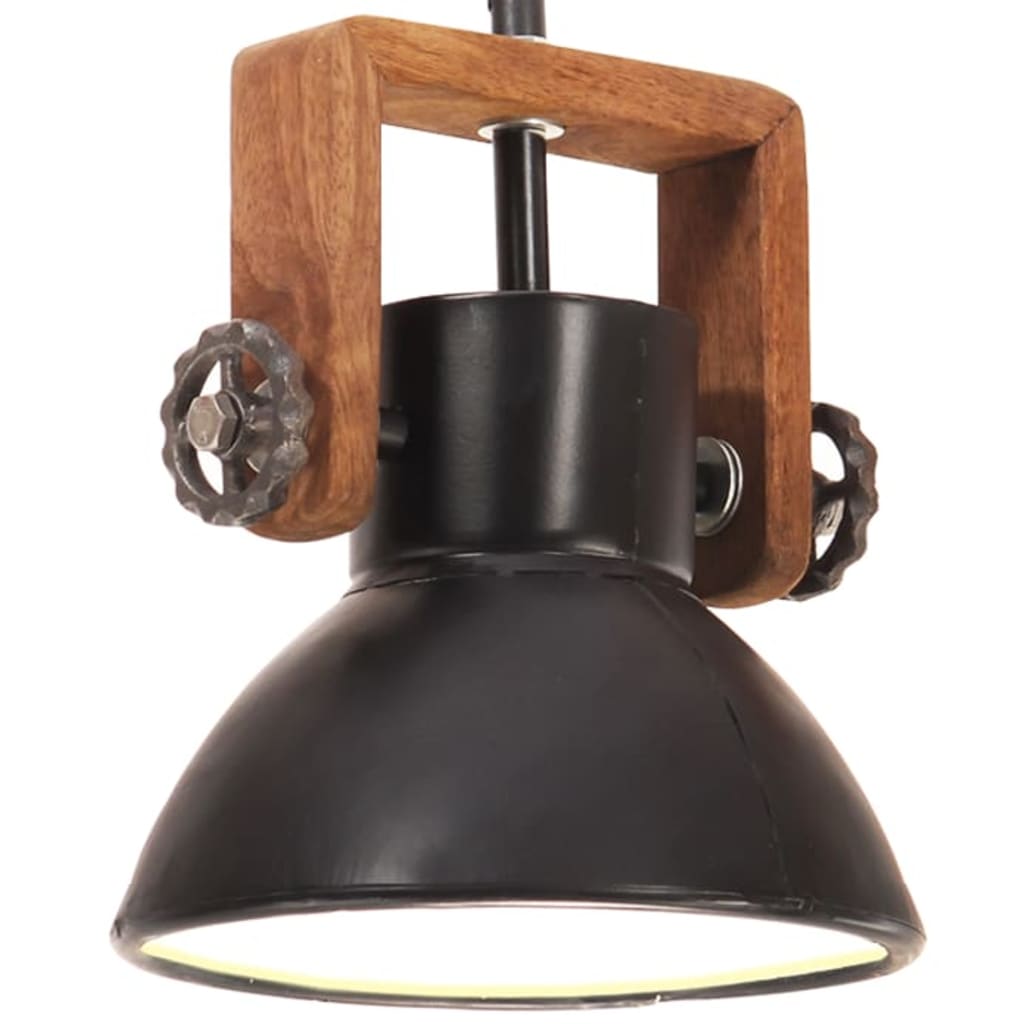 vidaXL Industrial Hanging Lamp 25 W Black Round 19 cm E27