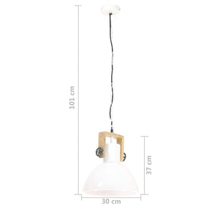 vidaXL Industrial Hanging Lamp 25 W White Round 30 cm E27